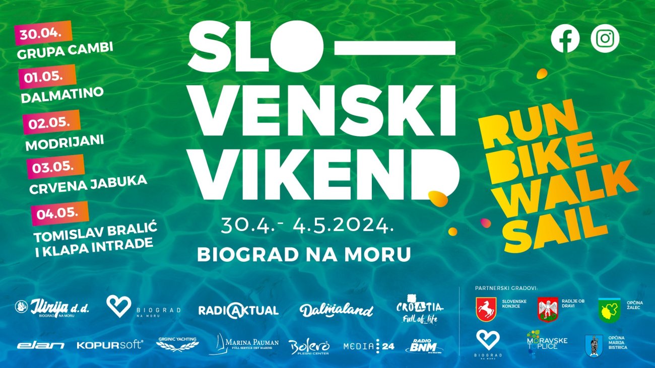 Slovenski vikend 30.4. – 4.5.2024..…jer odmor iz snova počinje u Biogradu!